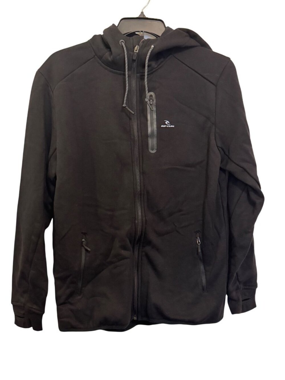 Rip Curl Anti Series Black Hooded Jacket M Anti Cold Wind Rain